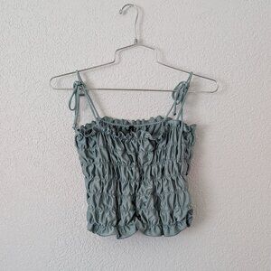 Urban Outfitters Women's Blue and Green Crop-top